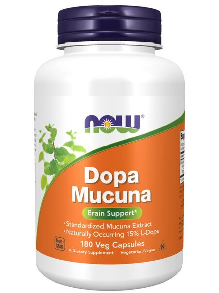 NOW Foods DOPA Mucuna Standardized Extract for Dopamine Support 180 Vcaps