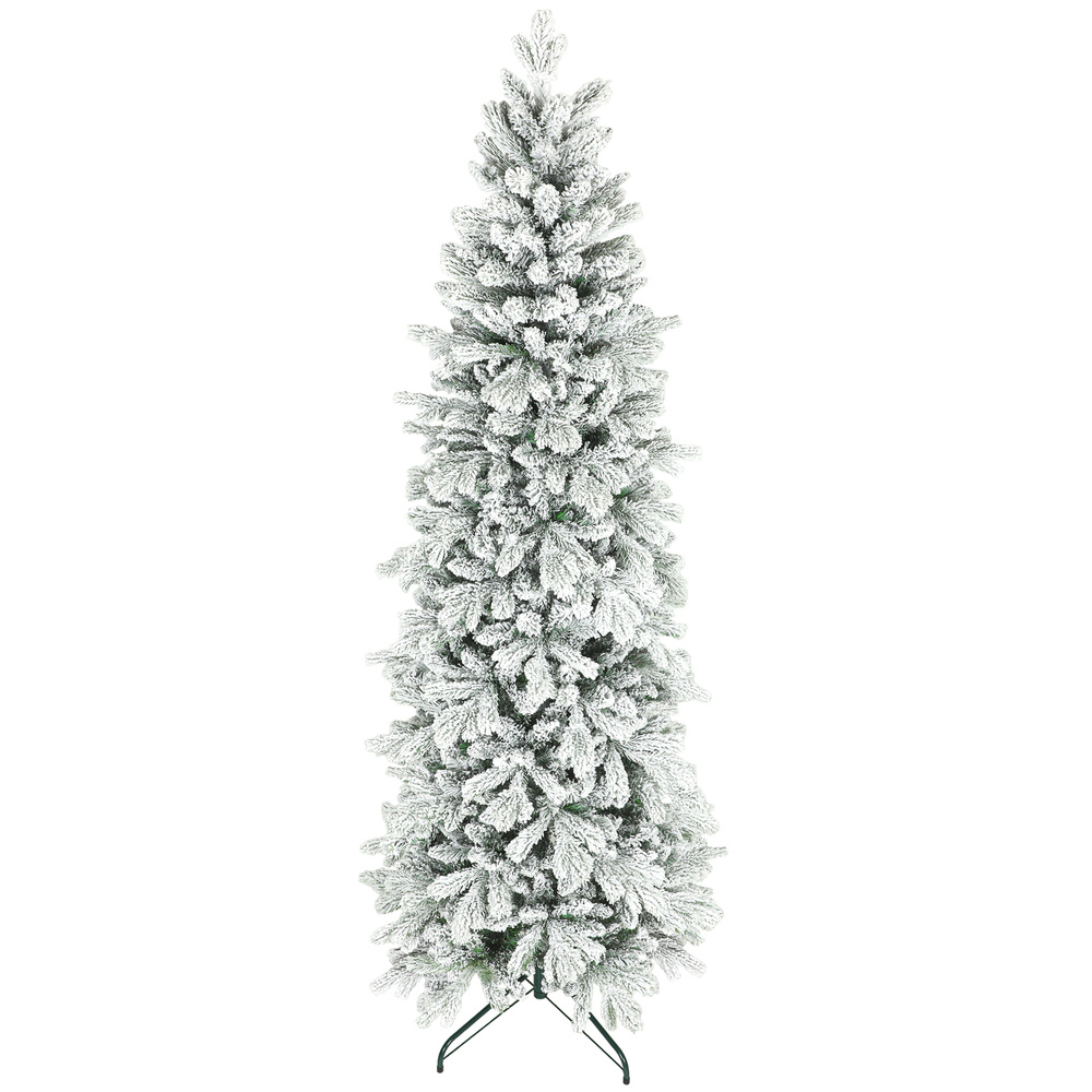 HOMCOM 7ft Flocked Artificial Christmas Tree