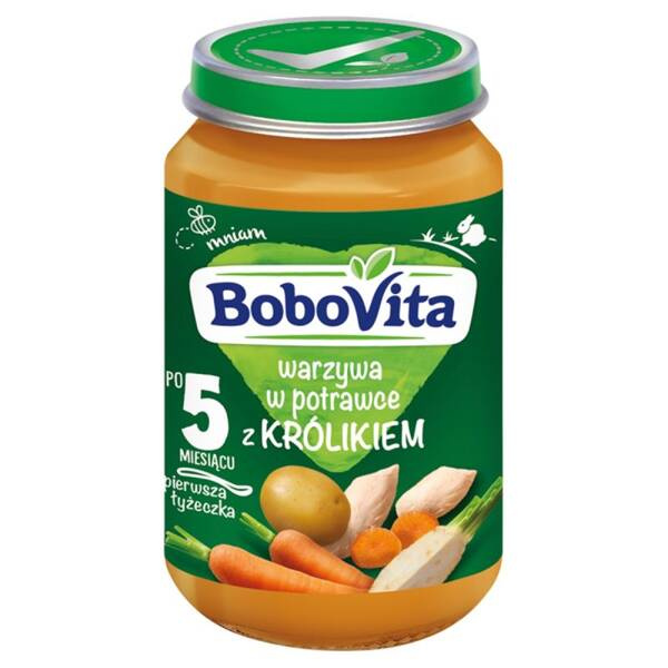 BoboVita Vegetables in a Pot with Rabbit for Babies after 5 Months of Life 190g Best Before 16.07.26