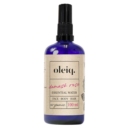Oleiq Organiczny Hydrolat Róża Damasceńska do Ciała Twarzy i Włosów 100ml