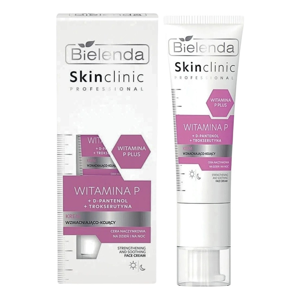 Bielenda Skin Clinic Professional Vitamin P Wzmacniająco – Kojący Krem dla Skóry Wrażliwej Naczynkowej Skłonnej do Zaczerwienień 40ml