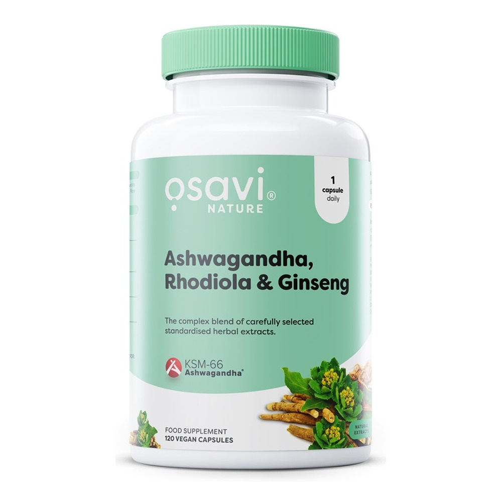 Osavi Ashwagandha + Rhodiola & Ginseng Adaptogen Complex 120 Vegan Caps