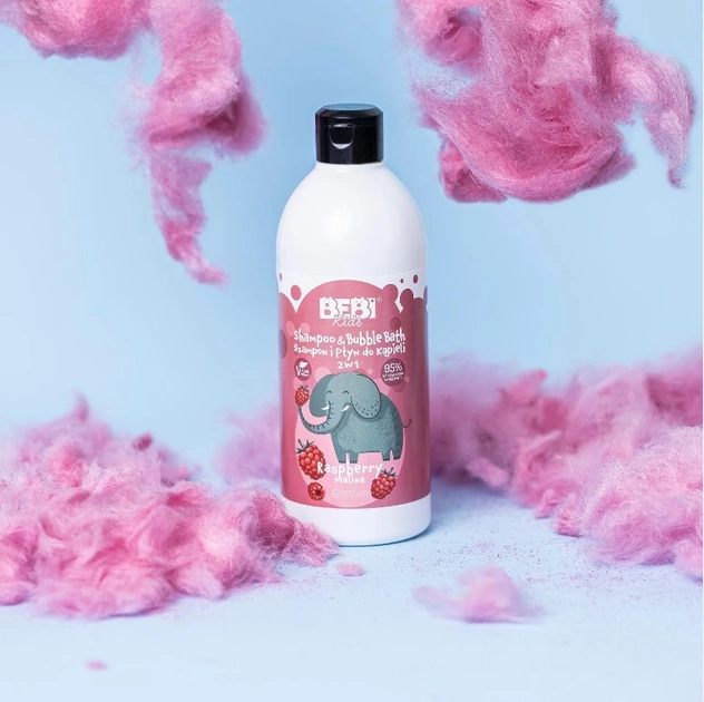 Barwa Bebi Kids Shampoo and Bath Liquid 2in1 Raspberry for Children from 1 Year of Age 500ml