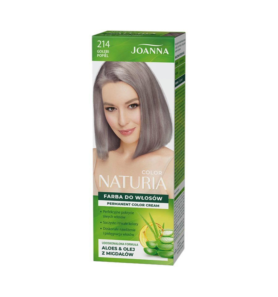 Joanna Naturia Trwały Kolor Włosów Farba Pielęgnacja Połysk Nr 214 Gołębi Popiel 100ml
