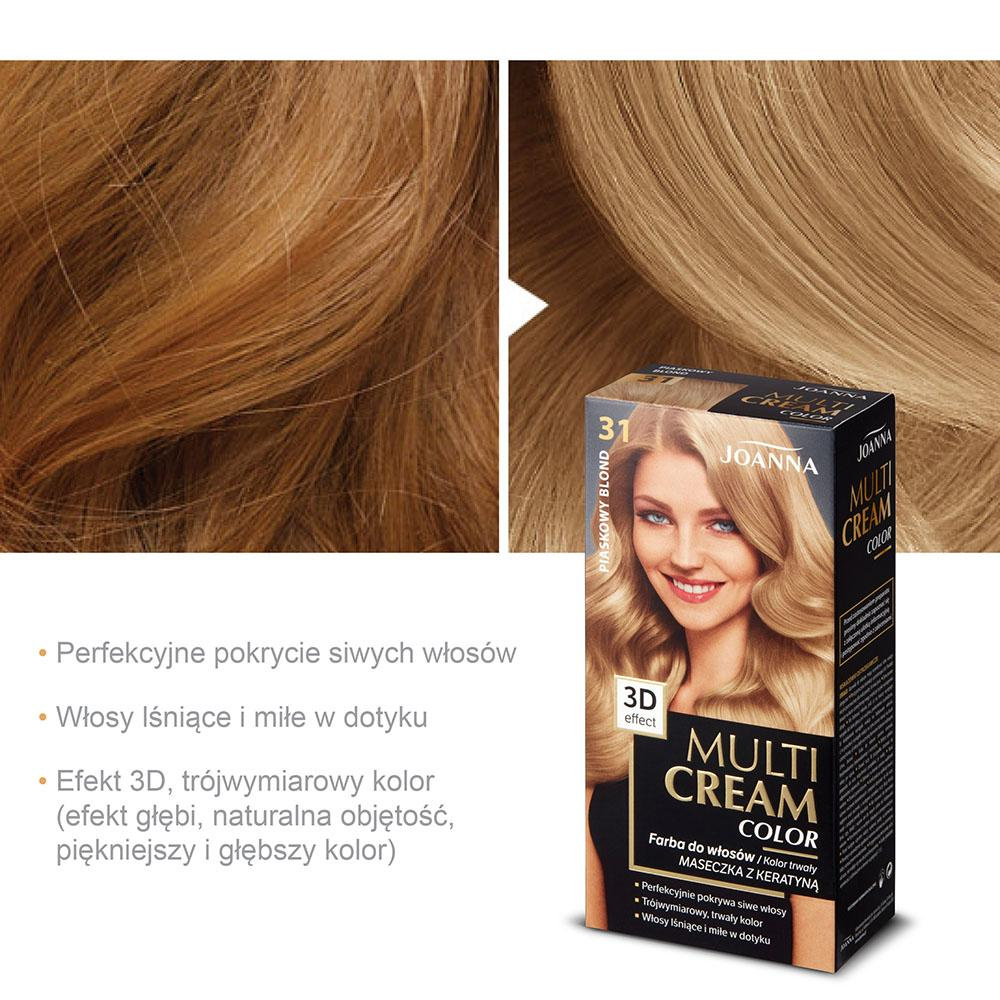Joanna Multi Cream Color 3D Effect Farba Nr 31 Piaskowy Blond 1 Sztuka