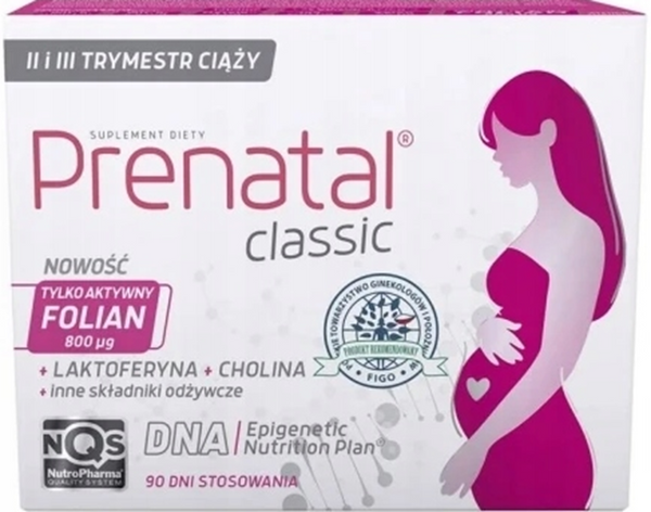 Prenatal Classic Laktoferyna dla Kobiet w Ciąży 90 Tabletek