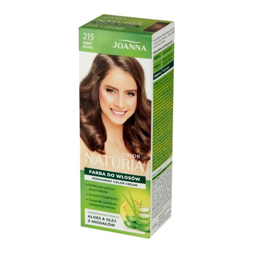 Joanna Naturia Permanent Hair Color Dye Care Shine No. 215 Cold Blonde 100ml