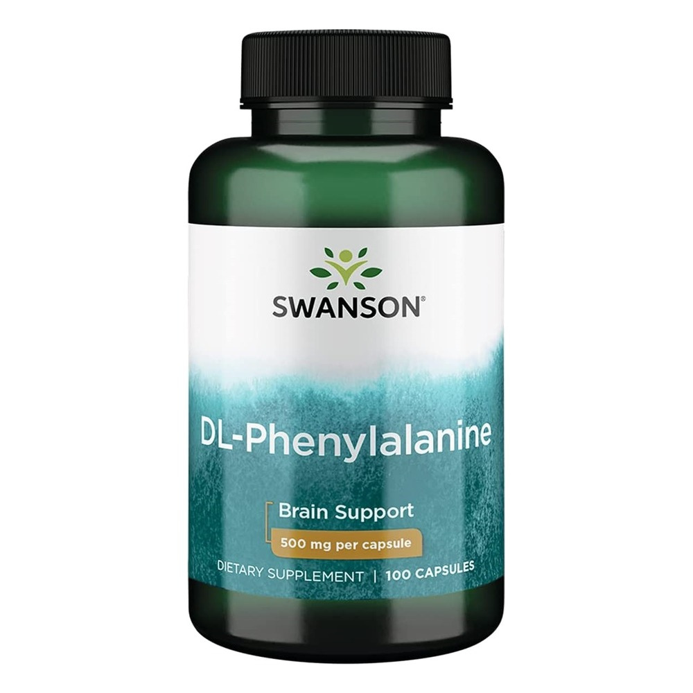 Swanson DL-Phenylalanine 500mg Wspiera Funkcje Mózgu 100 Kapsułek