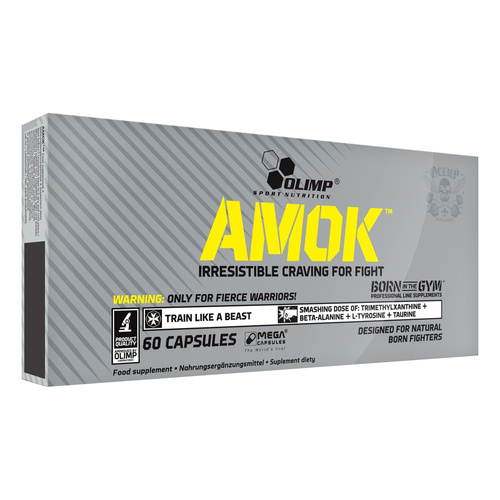 Olimp Nutrition Amok Suplement Przedtreningowy na Energię i Motywację 60 Kapsułek
