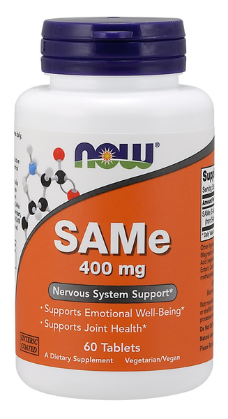 NOW Foods SAMe 400mg Na Wsparcie Nastroju i Zdrowie Stawów 60 Tabletek