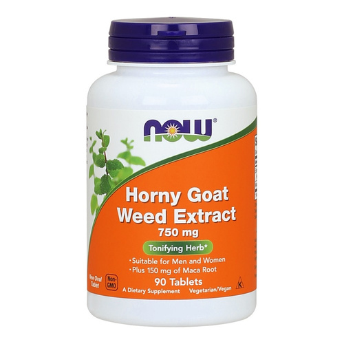 Now Foods Horny Goat Weed Extract 750mg Supports Body Vitality 90 Tablets