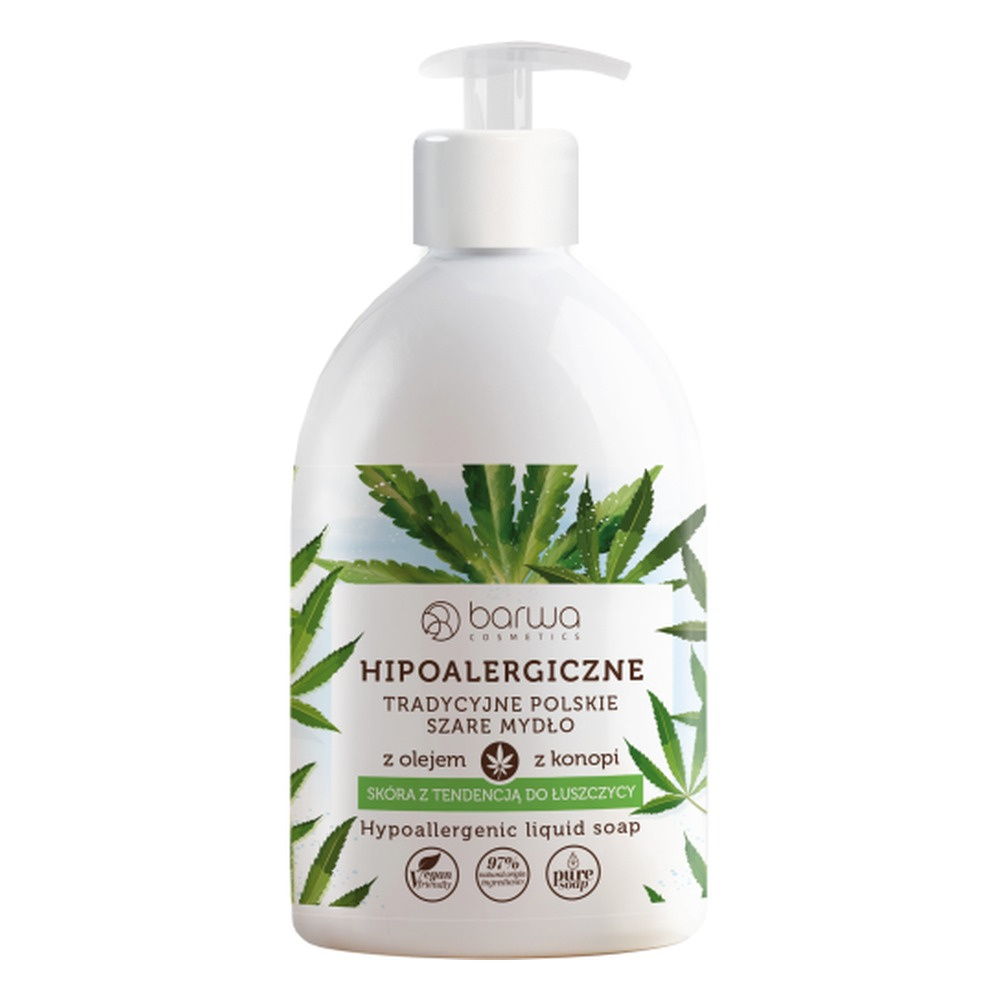 Barwa Hypoallergenic Traditional Polish Gray Liquid Soap Psoriasis-Prone Skin 500ml