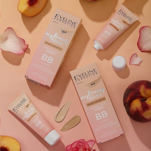 Eveline My Beauty Elixir Pielęgnujący Krem BB All In One Light Peach Cover Nr 1 30ml