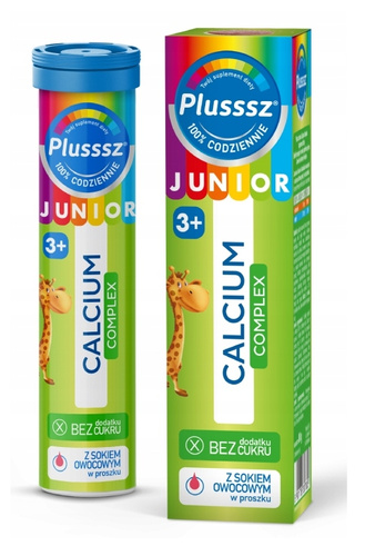 Plusssz Junior 3+ Calcium Complex Preparation for Children for Healthy Bones and Teeth 20 Tablets