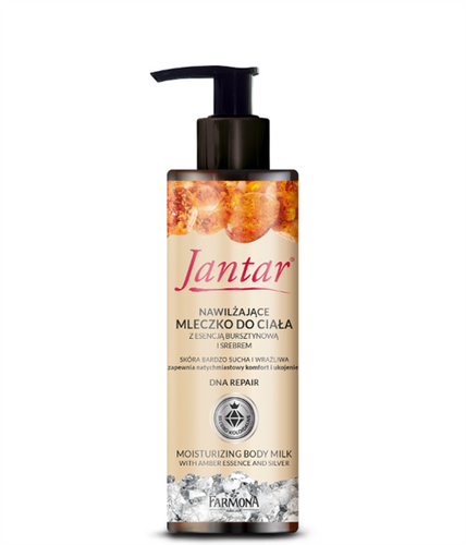 JANTAR - Nawilżające Mleczko Do Ciała Z Esencją Bursztynową I Srebrem, Delikatnie Rozświetlający 200ml