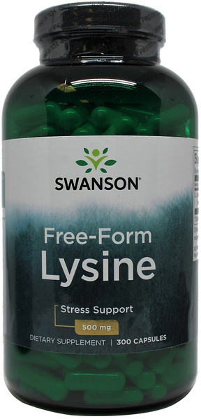 Swanson Lysine 500mg Free-Form 300 Kapsułek