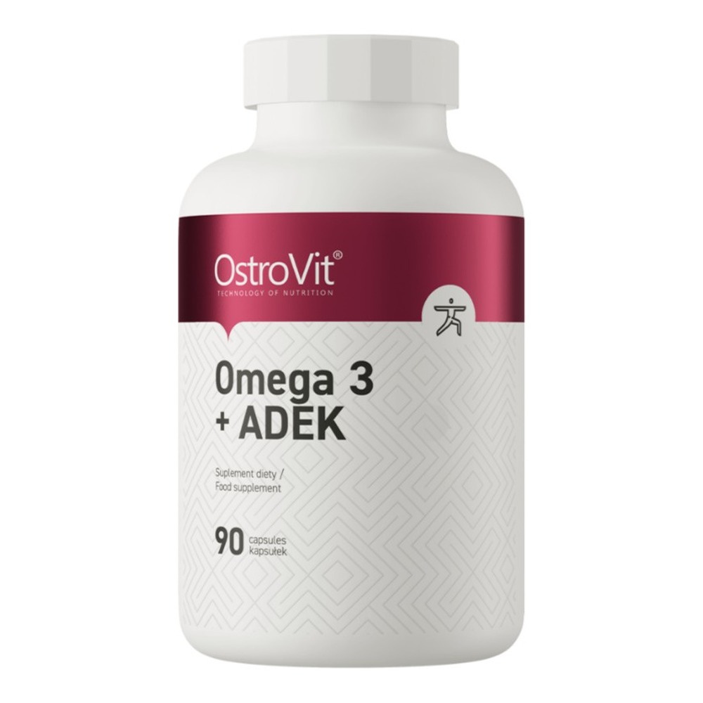 OstroVit Omega 3 + ADEK olej rybi z witaminami A D E K 90 kapsułek