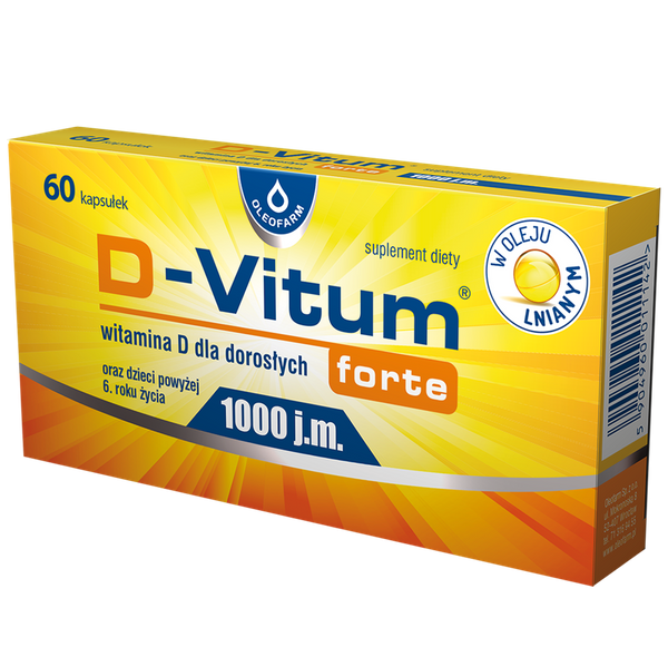 D-Vitum Forte 1000 IU Vitamin D for Adults 60 Capsules