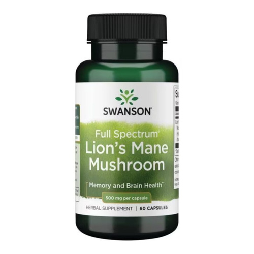 Swanson Full Spectrum Lion's Mane Mushroom 500mg 60 Kapsułek
