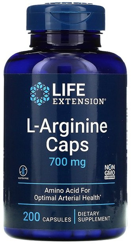 Life Extension L-Arginine 700mg For Nitric Oxide Support 200 Capsules