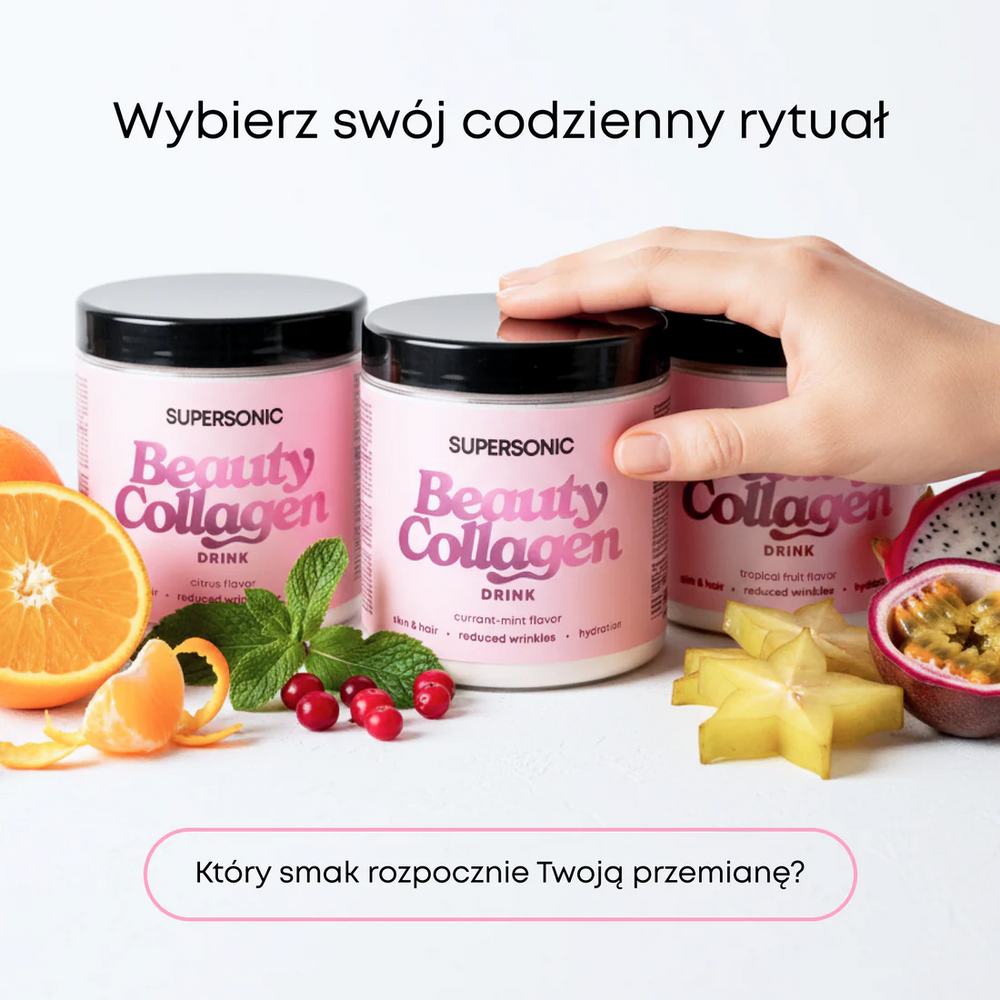 Supersonic Collagen Beauty Drink o Smaku Porzeczka-Mięta 180g