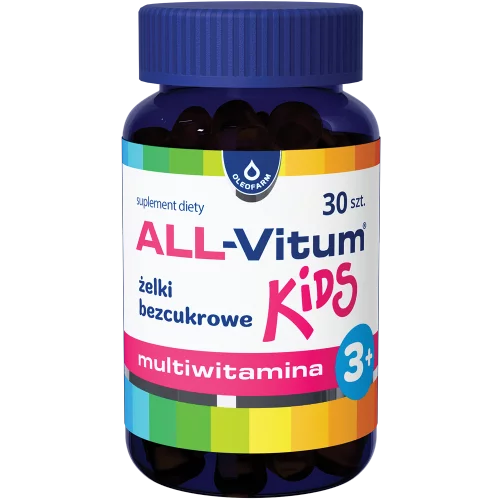 Oleofarm All Vitum Kids Multiwitamina dla Dzieci 3+ w Żelkach bez Cukru 30 Sztuk