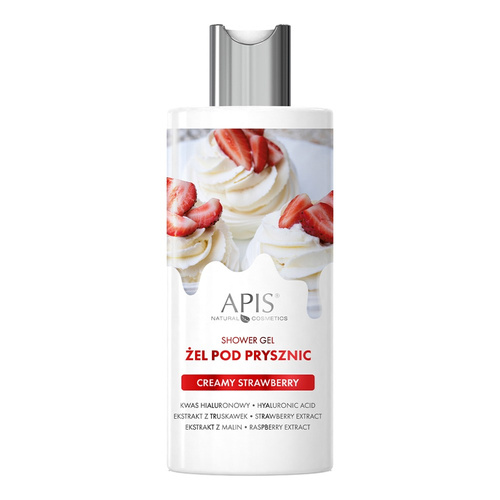 Apis Strawberry Cream Żel Pod Prysznic z Kwasem Hialuronowym Ekstraktem Truskawki i Maliny dla każdego Rodzaju Skóry 300ml