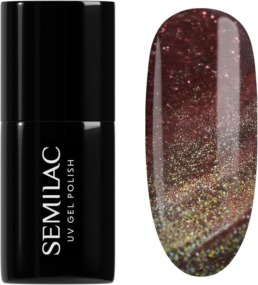 Semilac Galaxy Flash Lakier Hybrydowy Cat Eye Effect 824 Digital Red 7ml