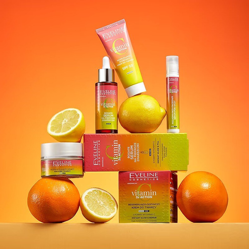 Eveline Vitamin C 3x Action Brightening and Cooling Eye Serum in Roll-On for Day and Night 15ml