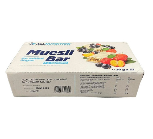 Allnutrition Muesli Bar + L-Carnitine Yoghurt and Acerola 30gx32
