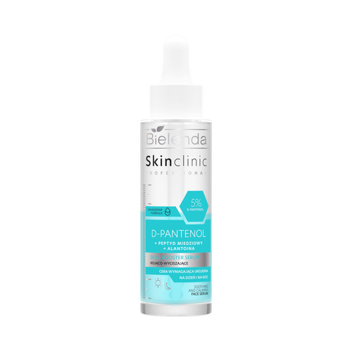 Bielenda Skin Clinic Professional D-panthenol Dual Booster Kojąco - Wyciszające Serum dla Skóry Suchej i Podrażnionej na Dzień i na Noc 45ml