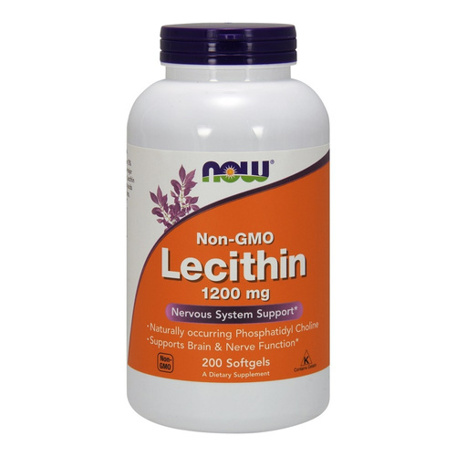 NOW Foods Lecithin 1200 mg Supports Nervous System and Brain Function 200 Softgels