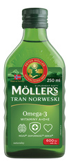 Mollers Tran Norweski o Aromacie Naturalnym dla Dzieci powyżej 3 Roku Życia i Dorosłych 250ml
