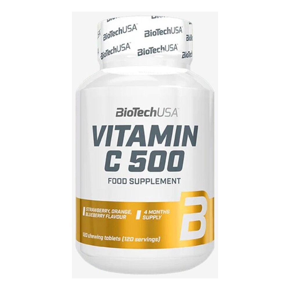 BioTechUSA Vitamin C 500, Strawberry, Orange, Blueberry 120 chewing tabs