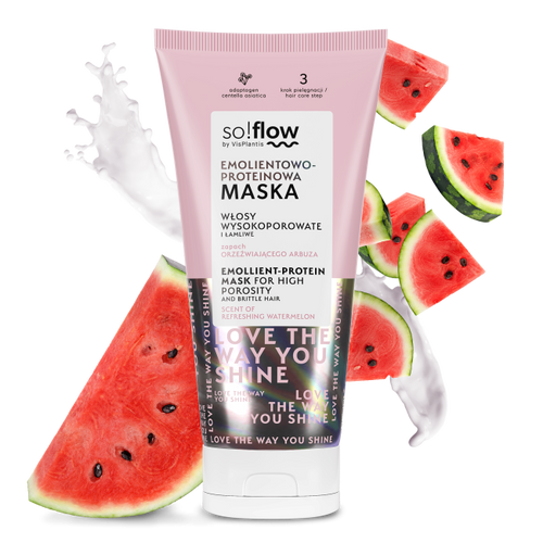 So!Flow Emolientowo - Proteinowa Maska dla Włosów Wysokoporowatych i Łamliwych 200ml