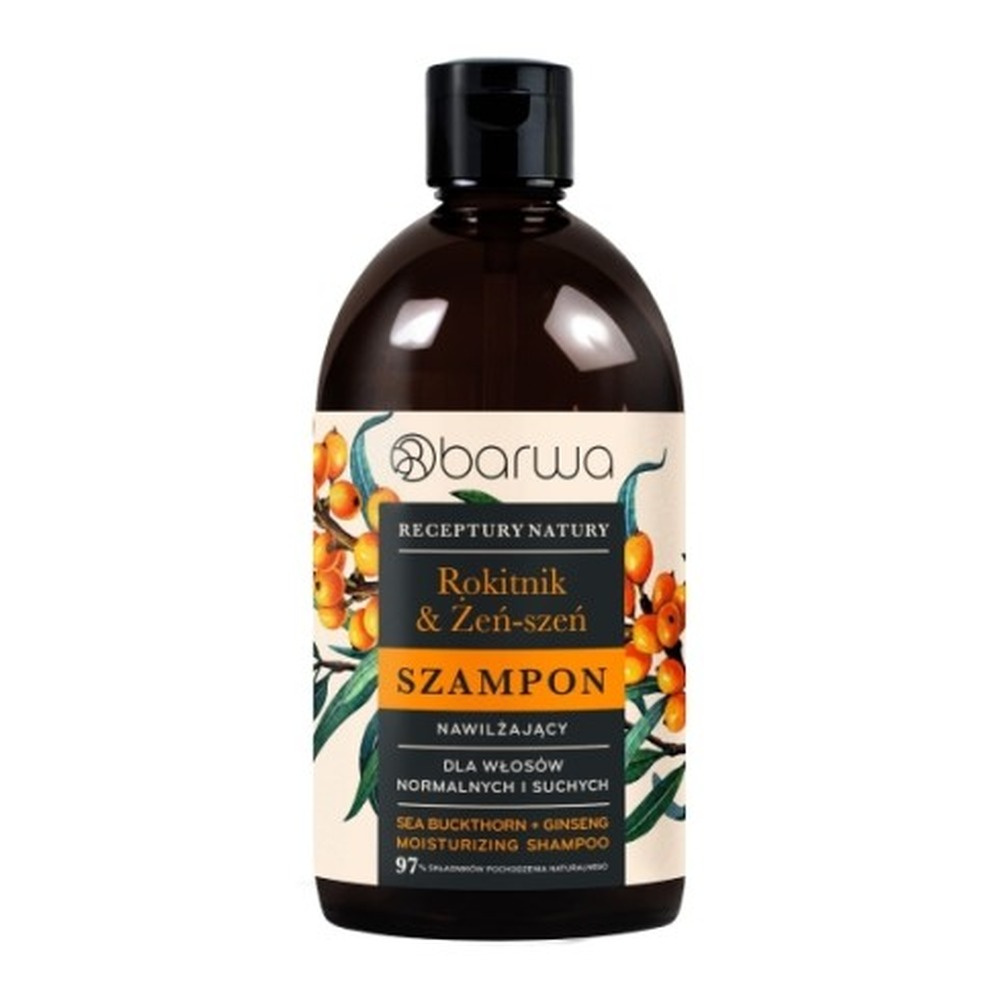 Barwa Recipes of Nature Moisturizing Shampoo Sea Buckthorn Ginseng for Normal to Dry Hair 380ml