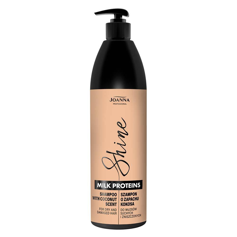 Joanna Professional Milk Proteins Shampoo for Dry and Damaged Hair with Aromatic Coconut Scent 1000ml