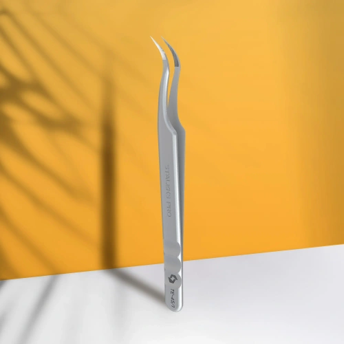 Stalek Pro Expert 45 Type 1 Curved Eyelash Tweezers With Fiber Tips 1pc