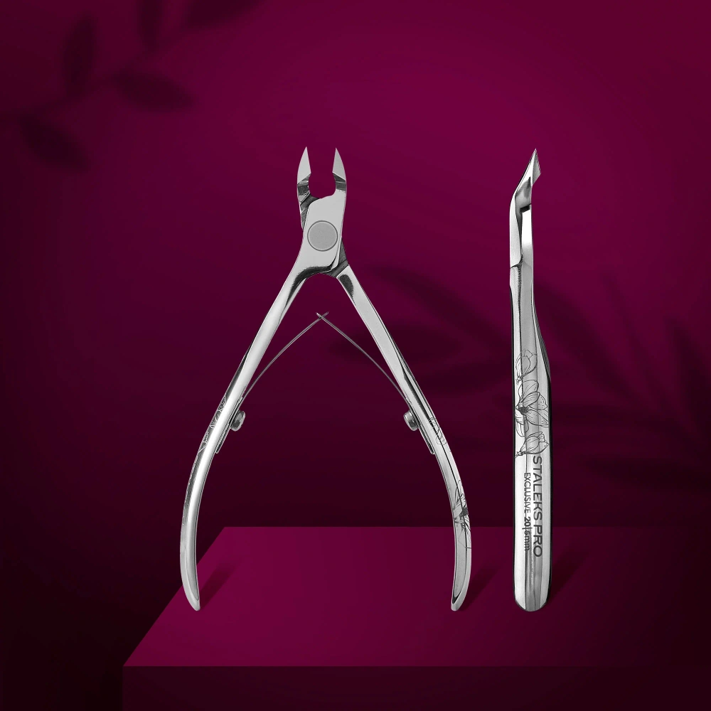 Staleks Pro Exclusive 20 Cuticle Nippers Magnolia Pattern NX-20-8m Cutting Length 8 mm