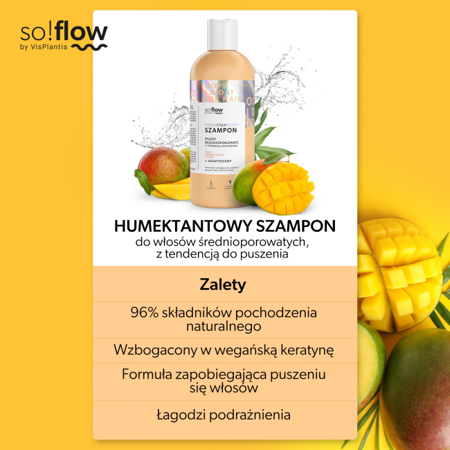So!Flow Humektantowy Szampon do Włosów Średnioporowatych i z Tendencją do Puszenia 400ml