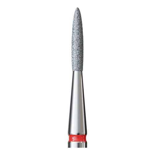 IQ Nails Diamentowy Frez do Paznokci Długi Kształt Płomienia Drobny Materiał Ścierny 1,4mm do Delikatnego Polerowania 243R.514.014 1 Sztuka