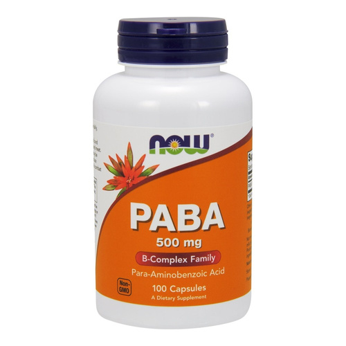 Now Foods PABA 500mg P-Aminobenzoic Acid 100 Capsules