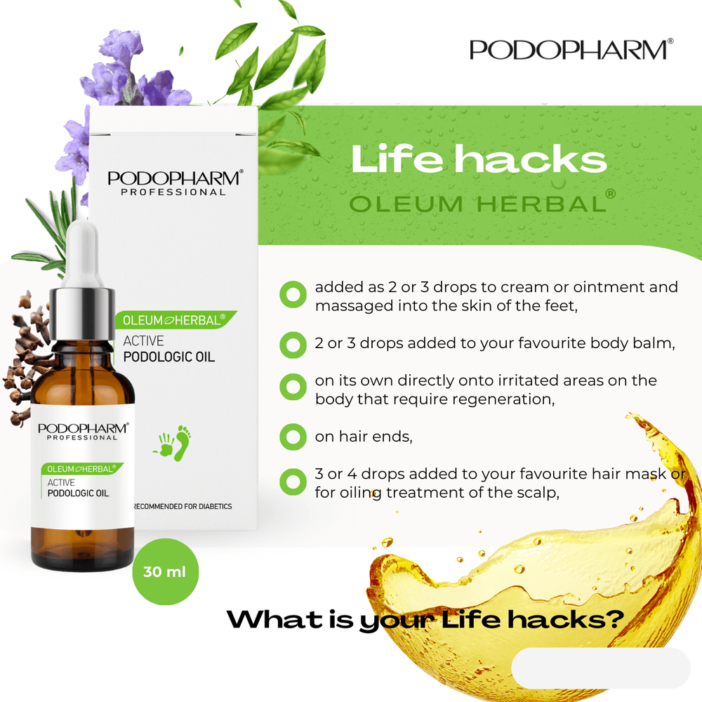 Podopharm Oleum Herbal Aktywny Olejek Podologiczny do Paznokci Dłoni i Stóp 30ml