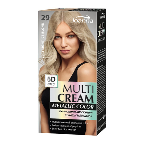 Joanna Multi Cream Color Hair Dye with 5D Effect with Long-Lasting Effect No. 29 Very Light Shade of Snow Blonde 1 Piece