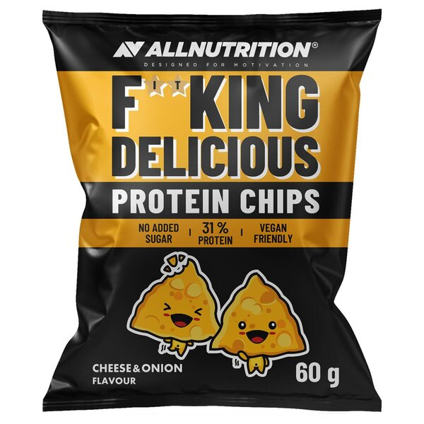 Allnutrition Fitking Delicious Protein Chipsy z Dodatkiem Białka Grochu Ser i Cebulka 60g