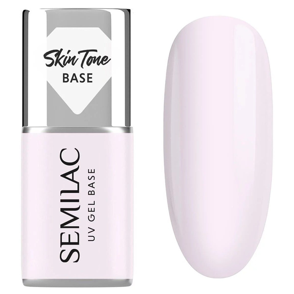 Semilac Cover Base Hybrid Gel Polish Skin Tone - Milky Pink 7ml