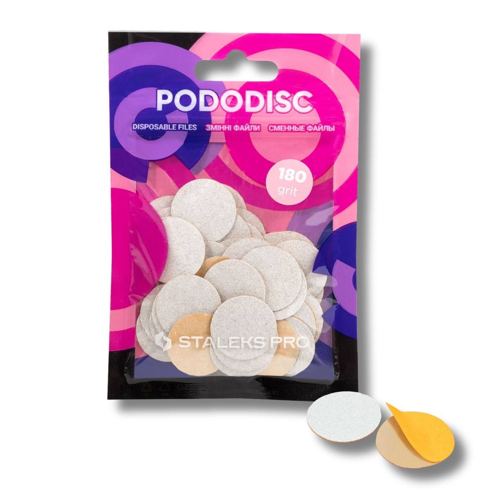 Staleks Pro Expert Disposable Pododisc Pedicure White Files Size S Grit 180 50pcs