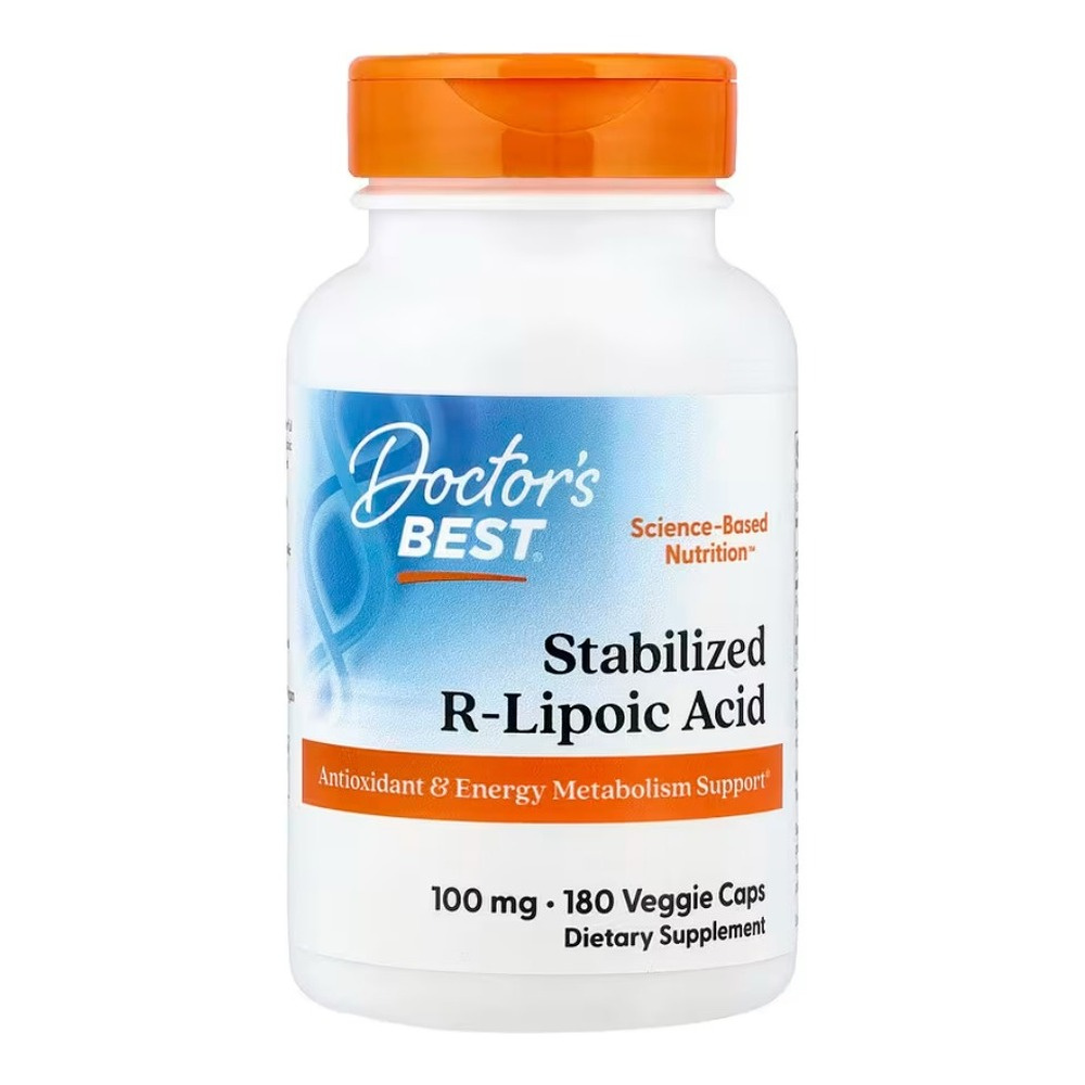 Doctor's Best Stabilized R-Lipoic Acid, 100mg Capsules 180 vcaps