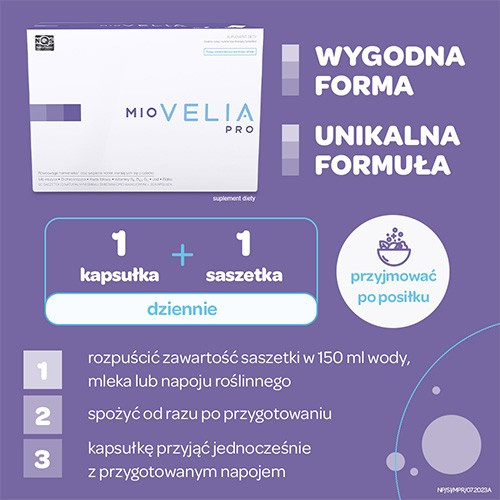 Miovelia Pro Zestaw Suplement Diety Wpierający Równowagę Hormonalną u Kobiet Starających się o Dziecko 30 Saszetek + 30 Kapsułek