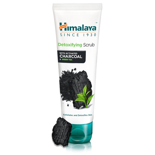 Himalaya Scrub with Activated Charcoal & Green Tea Detoxifying Charcoal Peeling for Normal to Oily Skin 75ml